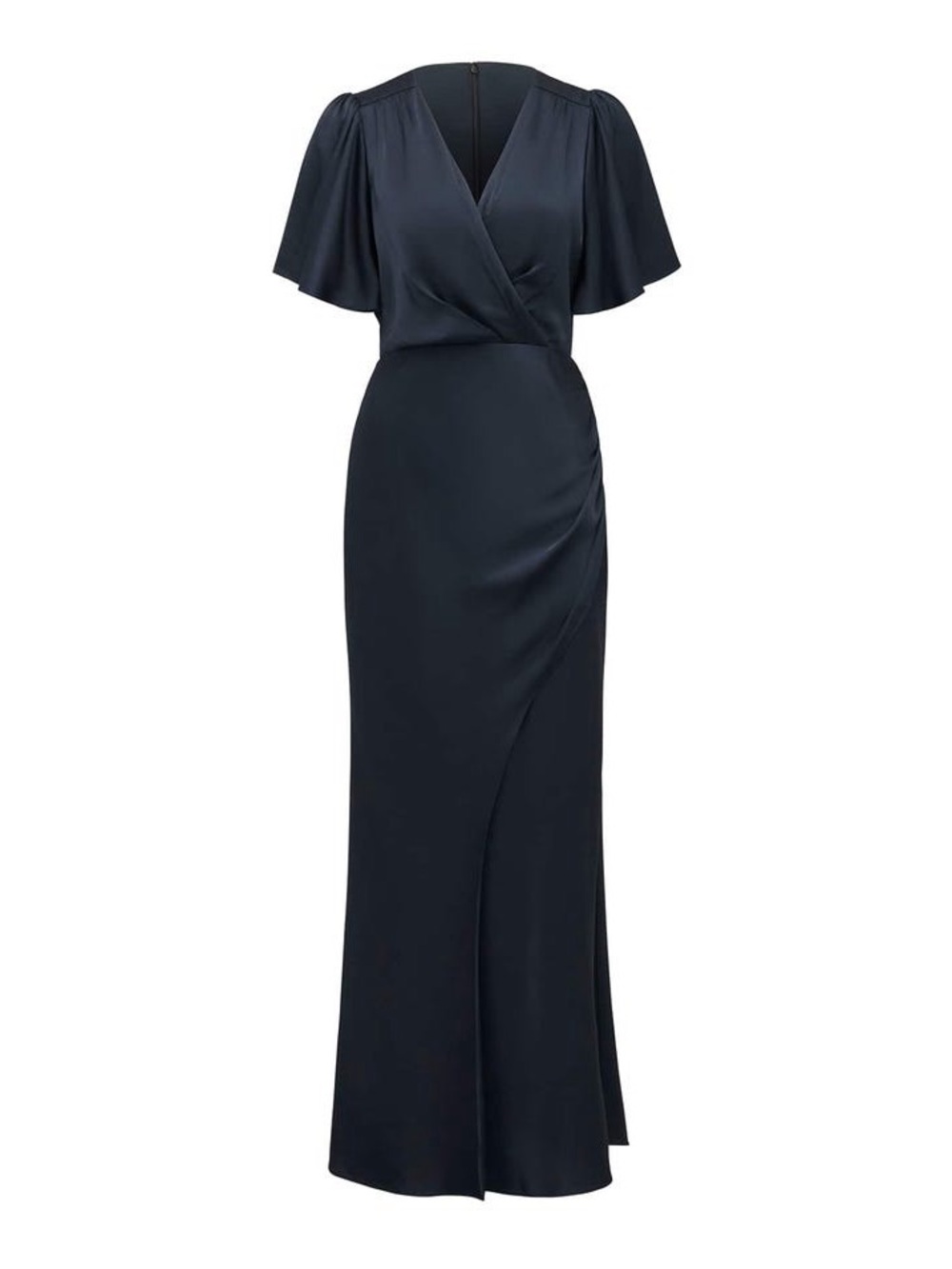 Ever New Melbourne Chelsea Flutter Sleeve Satin Maxi Formal Dress Size 0